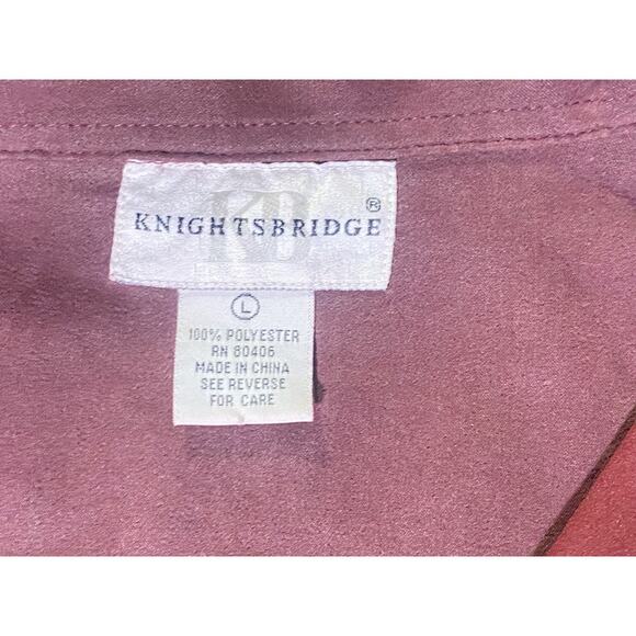 Nightsbridge Shirt Men's Size Burgundy Purple Long Sleeve Full Button Up - Picture 3 of 7